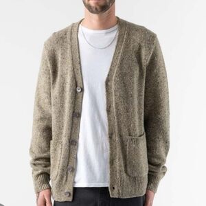 Alex Mill Donegal Wool Cardigan In Grassland